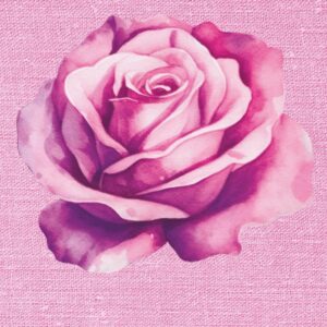 Version 1.0.0 Fuchsia Pink Purple Rose on Faux Linen Design: A Blank Book Journal Vibe