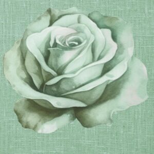 Version 1.0.0 Green Pistachio Rose on Faux Linen Design