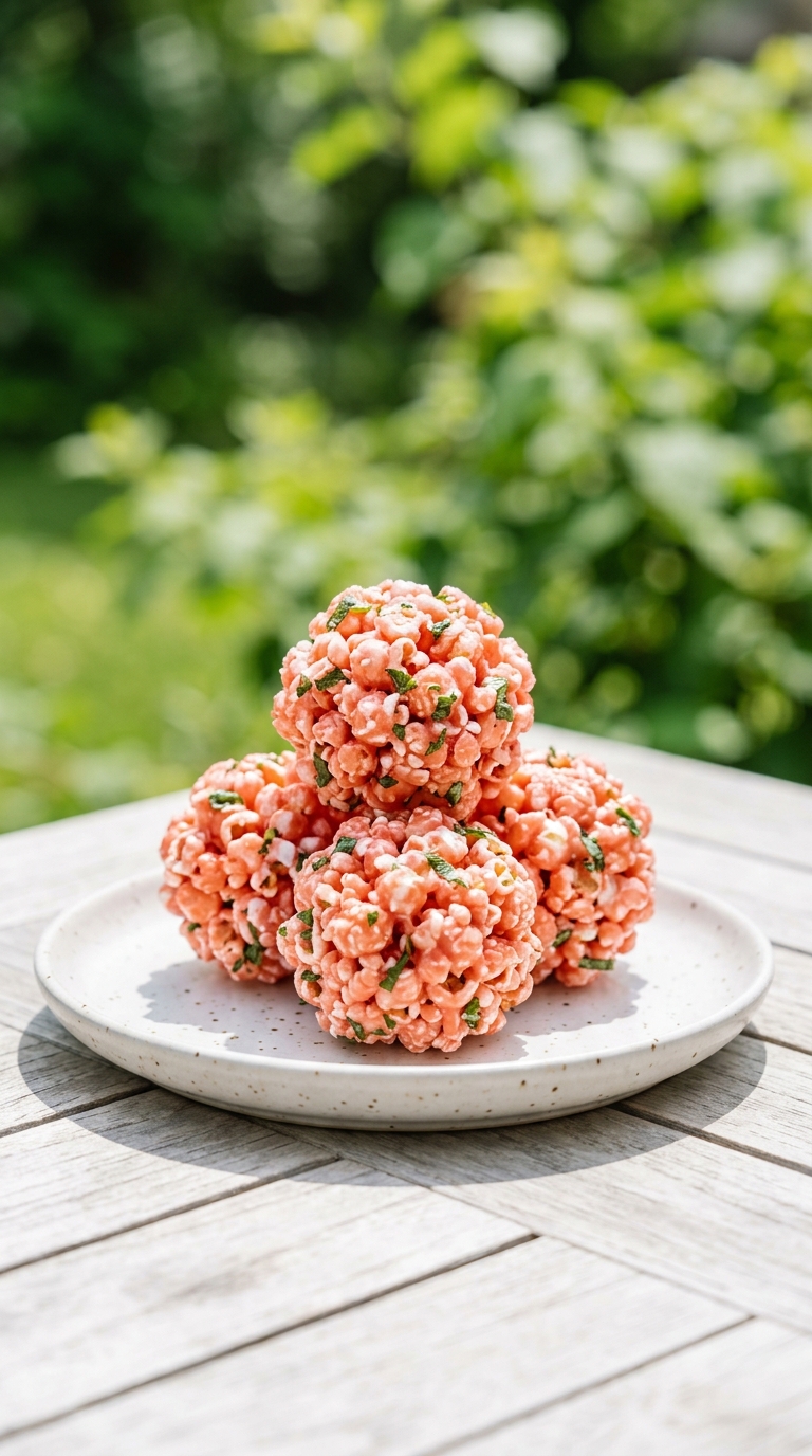 Watermelon Mint Summer Popcorn Balls Recipe