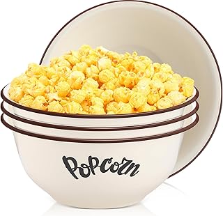 Oversized ceramic and glass popcorn serving bowls