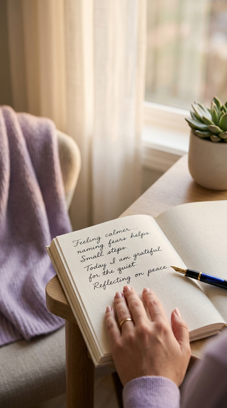 reflection journal ideas — journaling for anxiety — mindful prompts — Reflection Journal Ideas to Ease Anxiety (in-article)